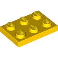 Lego destička 2x3, žlutá (302124)